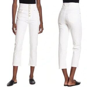 Joie Laurelle High Rise Button Front Cropped Jeans